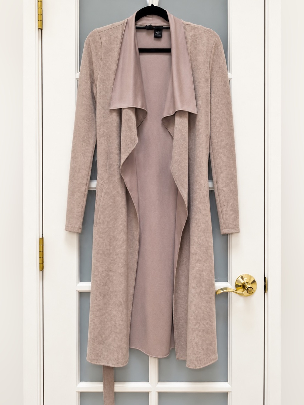Windsor Taupe Draped Open Front Duster Cardigan Size Small - Picture 4 of 8